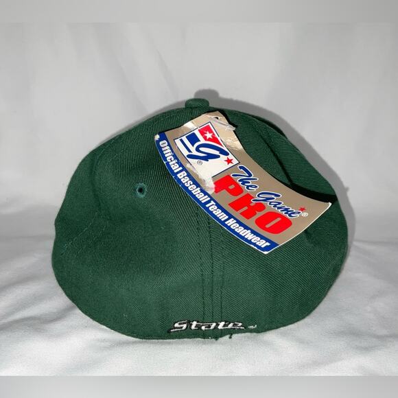 NWT NEW MICHIGAN STATE SPARTANS GREEN WHITE S FLAT BRIM BASEBALL HAT SZ 7 - Picture 3 of 7